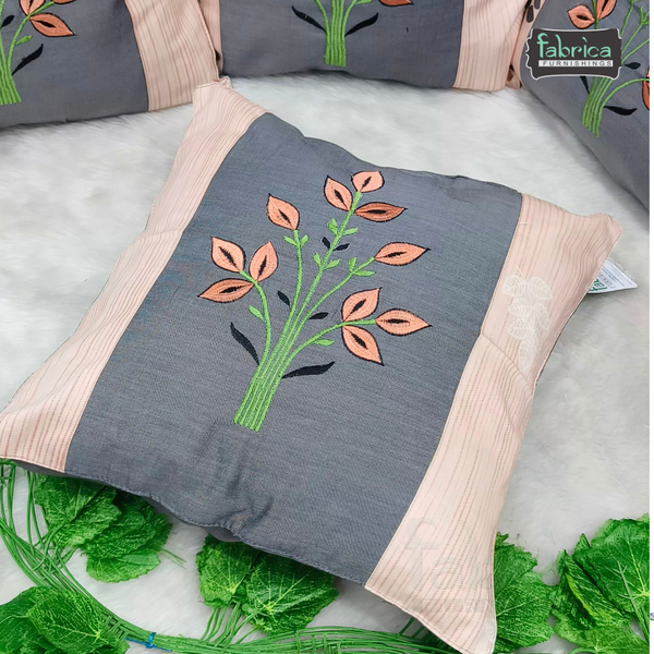 Mix & Match Pure Cotton  Embroidered Cushion Covers (Set of 5 Pcs )