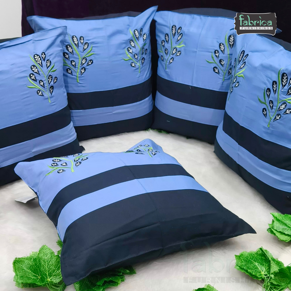 Mix & Match Pure Cotton  Embroidered Cushion Covers (Set of 5 Pcs )