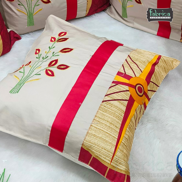 Mix & Match Pure Cotton  Embroidered Cushion Covers (Set of 5 Pcs )