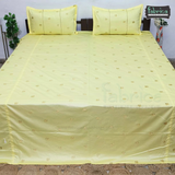 Elephant Motif Foil Work Embroidered King Size Bedsheet