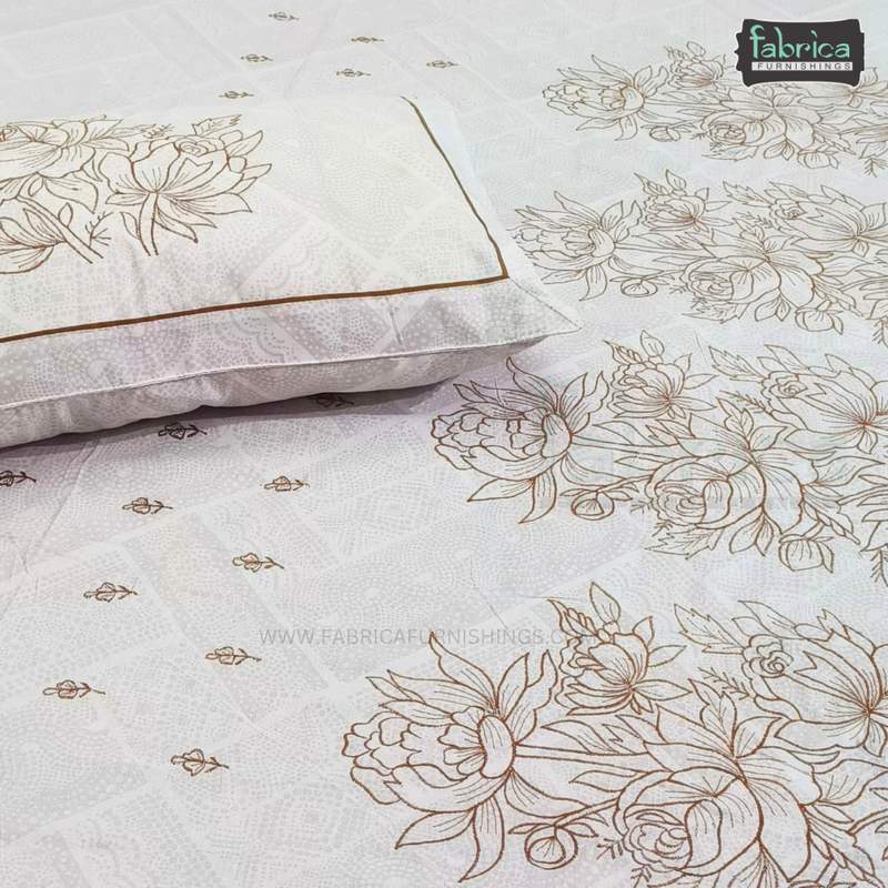 Fabby Decor Designer Embroidered king Size Bed Sheets