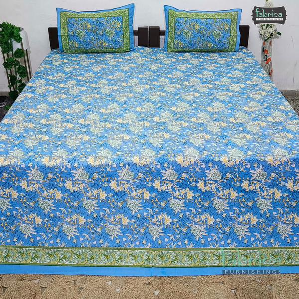 Rajwada Print King Size Pure Cotton King Size Bedsheet