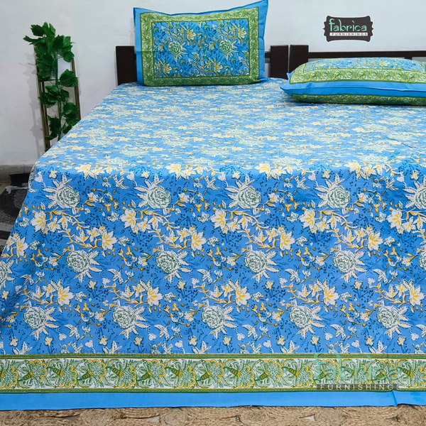 Rajwada Print King Size Pure Cotton King Size Bedsheet