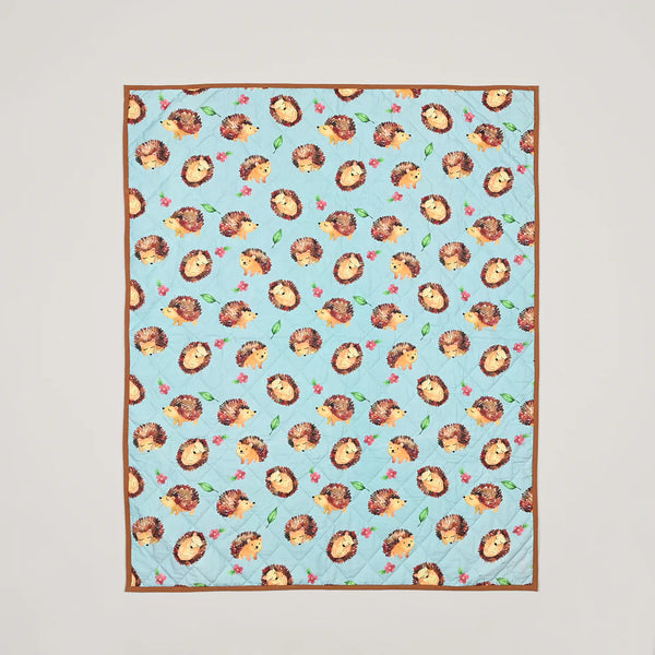 Kidee Hedghehog Printed Mul Cotton Reversible Baby Quilt