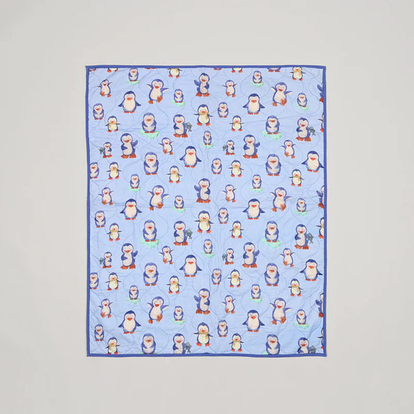 Kidee penguin Printed Mul Cotton Reversible Baby Quilt