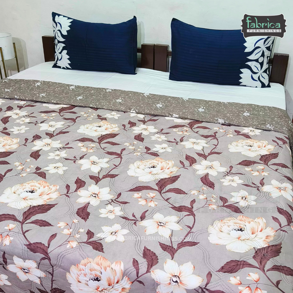 Floral Double Bed Printed Comforter(Quilt)