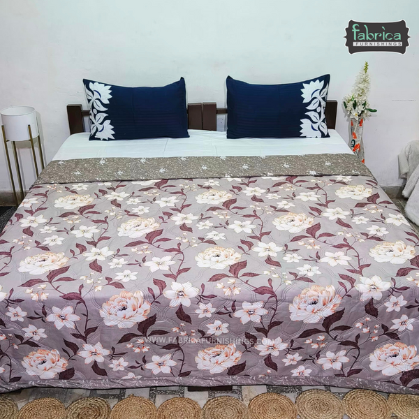 Floral Double Bed Printed Comforter(Quilt)