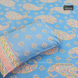 Sitara Handblock Designer Print Premium Cotton Kingsize Bed Sheets