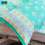 Sitara Handblock Designer Print Premium Cotton Kingsize Bed Sheets