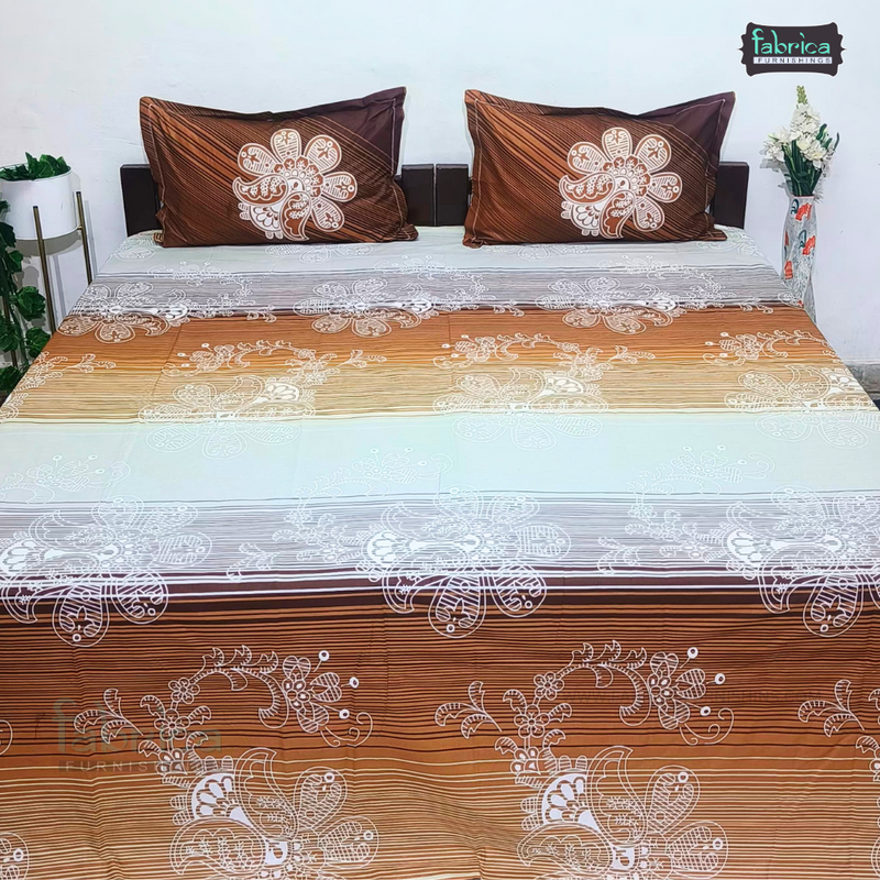 La Cozy  Decor Designer Super King size Printed Pure Cotton Bedsheet