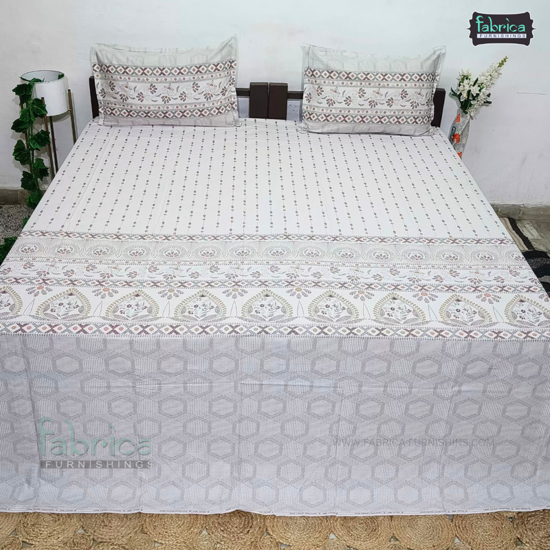 Sangol Super King Size Pure Cotton Printed Bedsheet Set