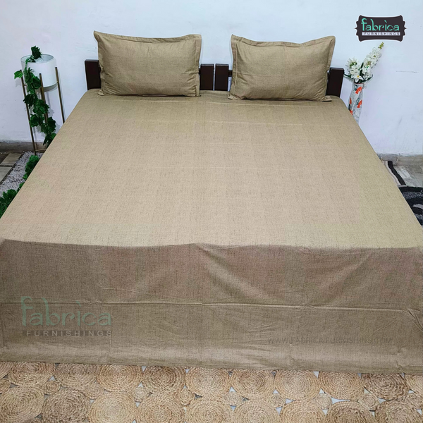 Maharaja Texture Print Solid King Size  Pure Cotton Bedsheet