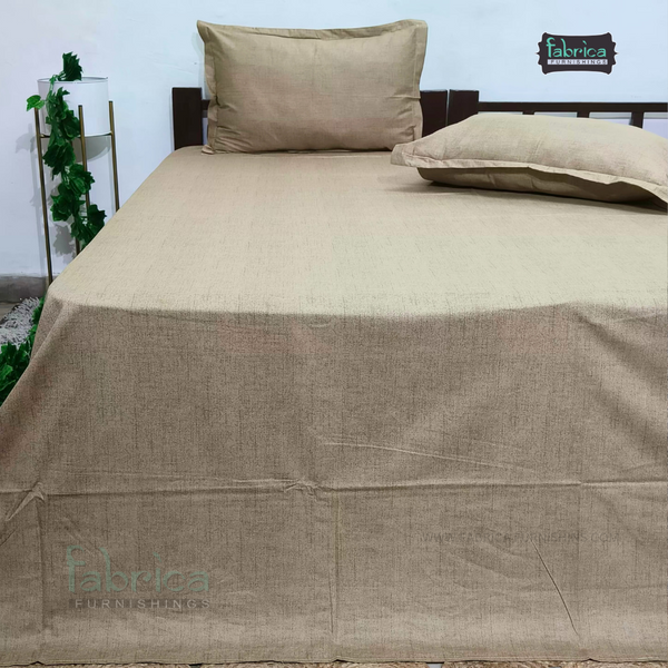 Maharaja Texture Print Solid King Size  Pure Cotton Bedsheet