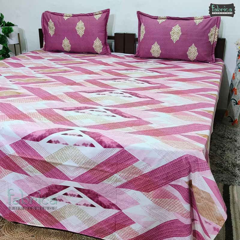 Omega Double Bed pure cotton printed Bed Sheets