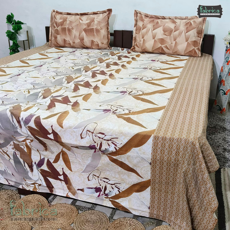 Omega Double Bed pure cotton printed Bed Sheets