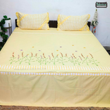 Fabby Decor classic Embroider Pure Cotton KingSize Designer Bedsheet