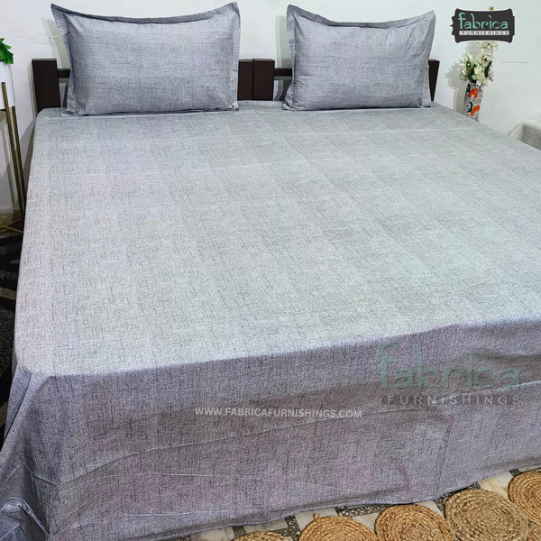 Maharaja Texture Print Solid King Size Pure Cotton Bedsheet