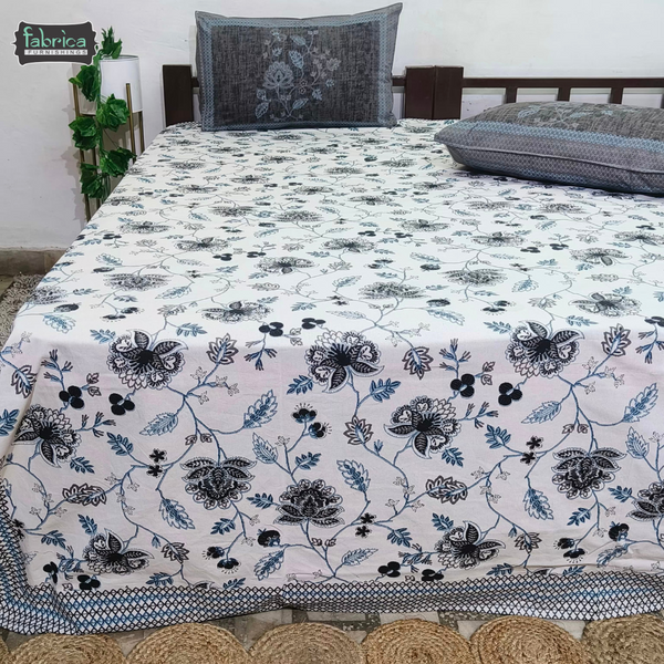 Royal Rajasthani Handblock Print Cotton Double Bed Bed Sheets (93*108 Inch)