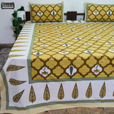 Royal Rajasthani Handblock Print Cotton Double Bed Bed Sheets (93*108 Inch)