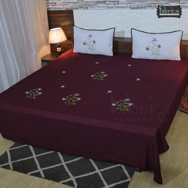 Fabby Home Designer Kingsize Embroider Bedsheet