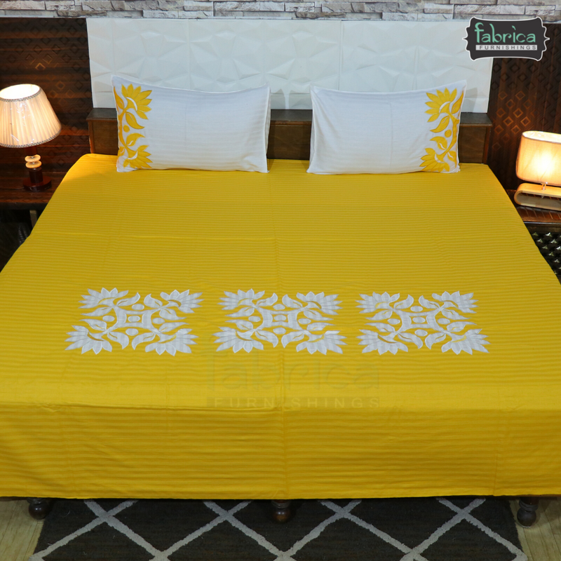 Fabby Decor Designer Embroider King Size Bed Sheets