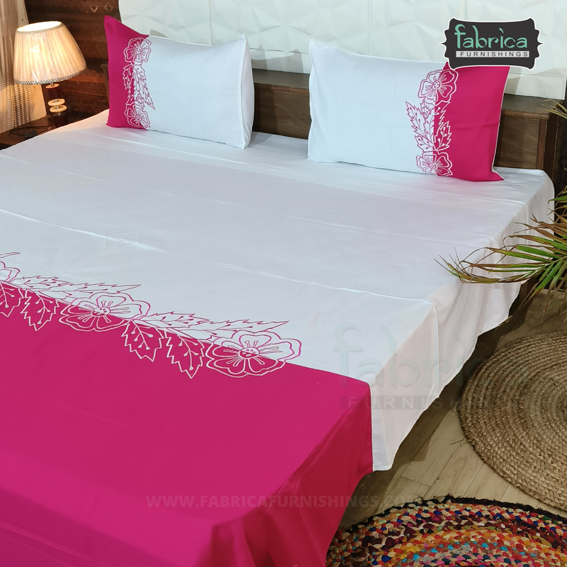 Fabby Decor Designer Embroidered king Size Bed Sheets