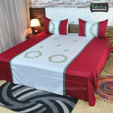 Decor Designer Mix & Match Embroidery cotton King Size Bedsheet