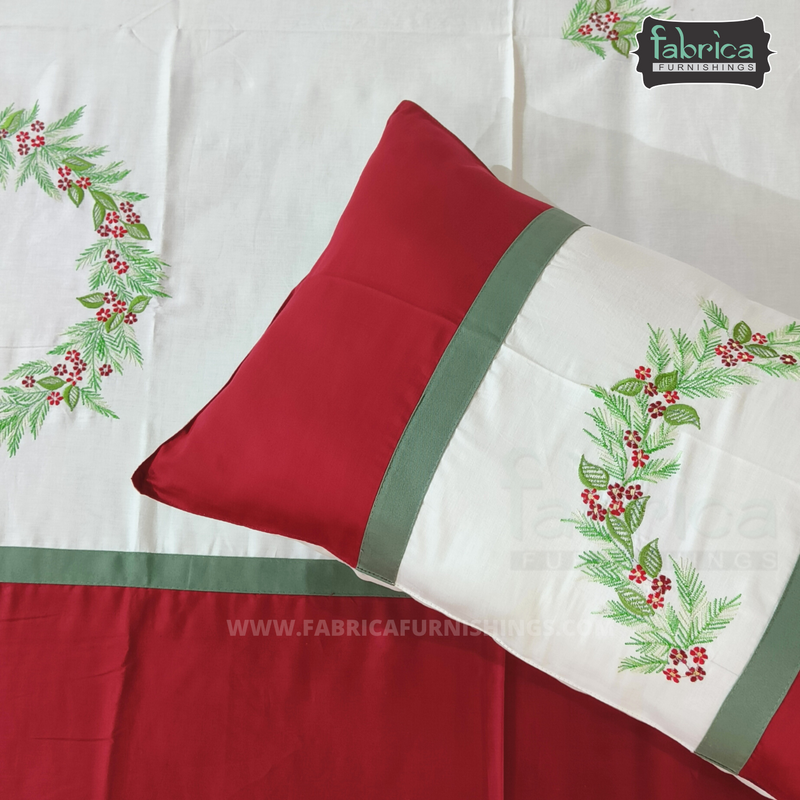 Decor Designer Mix & Match Embroidery cotton King Size Bedsheet